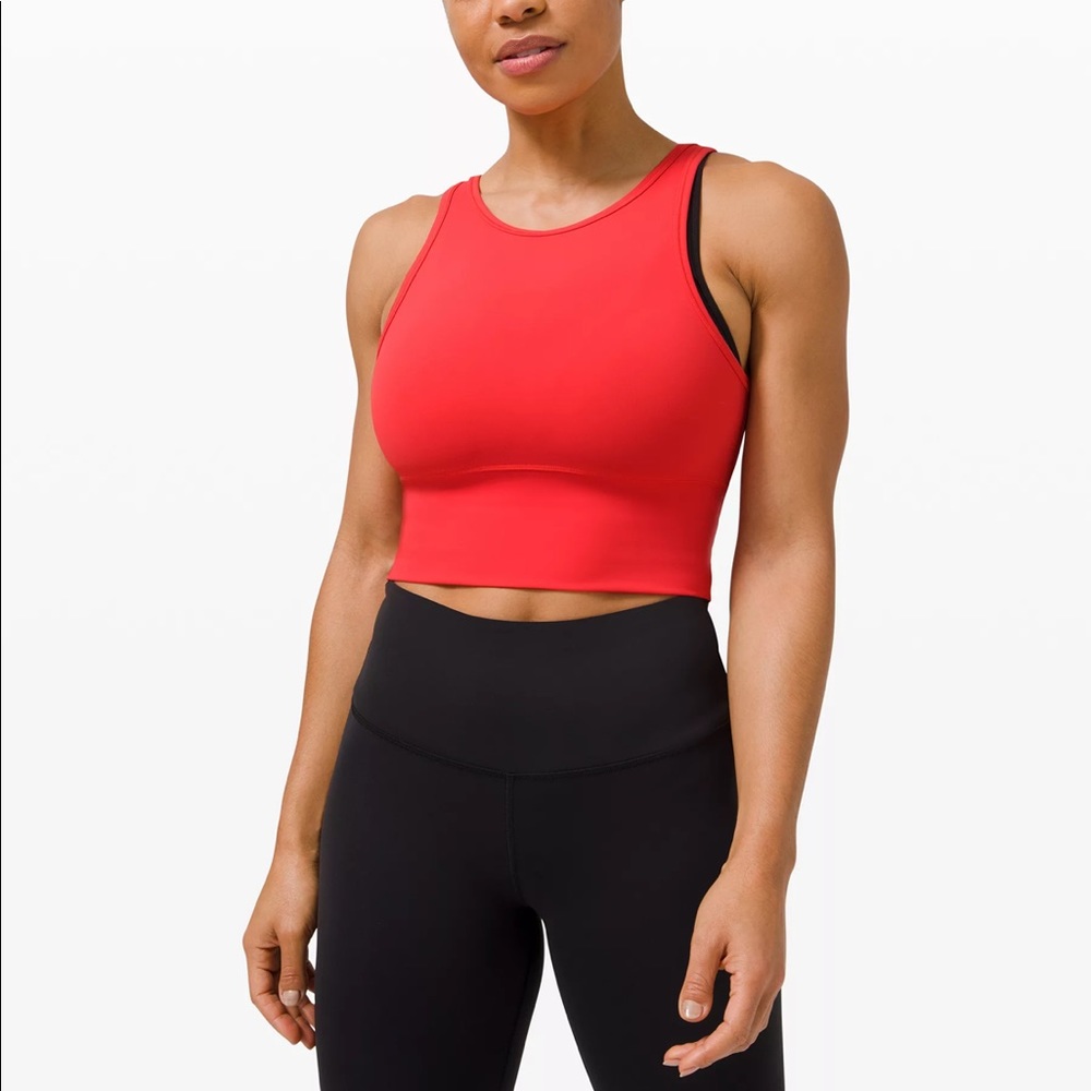 EUC Lululemon Power Pivot Reversible Tank Pink Red 4